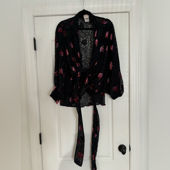 Free People Allure Velvet Tie Front Kimono - Picture 4 of 6